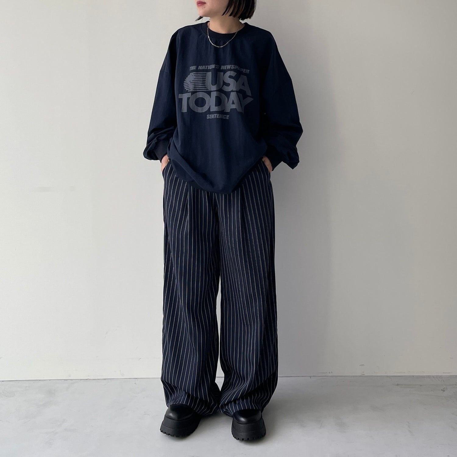 USA TODAY nylon tee / dark navy