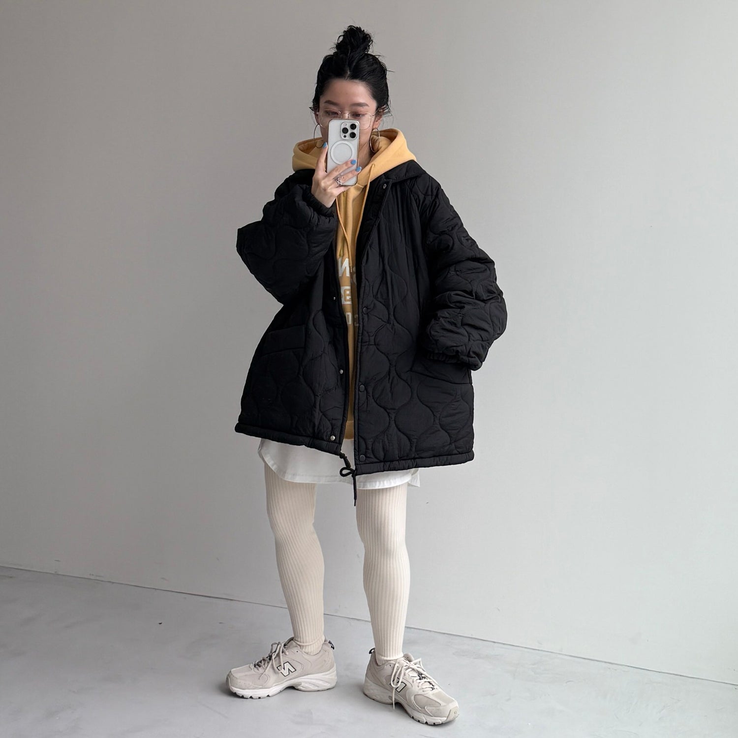 WATA AME quilting jacket / black