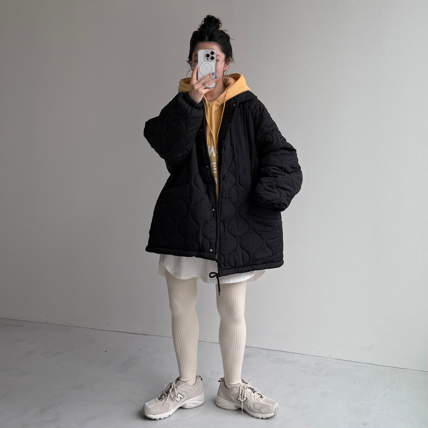 WATA AME quilting jacket / black