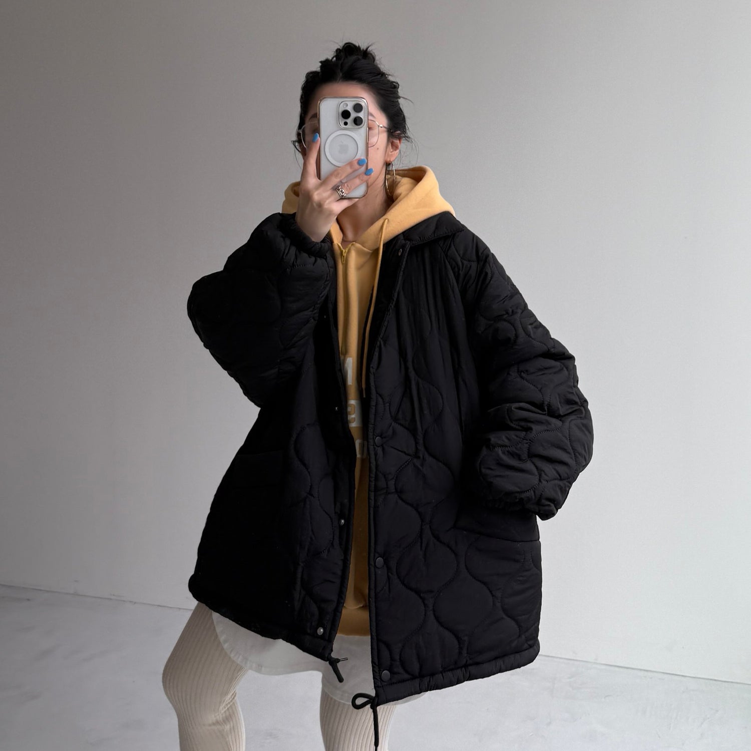 WATA AME quilting jacket / black