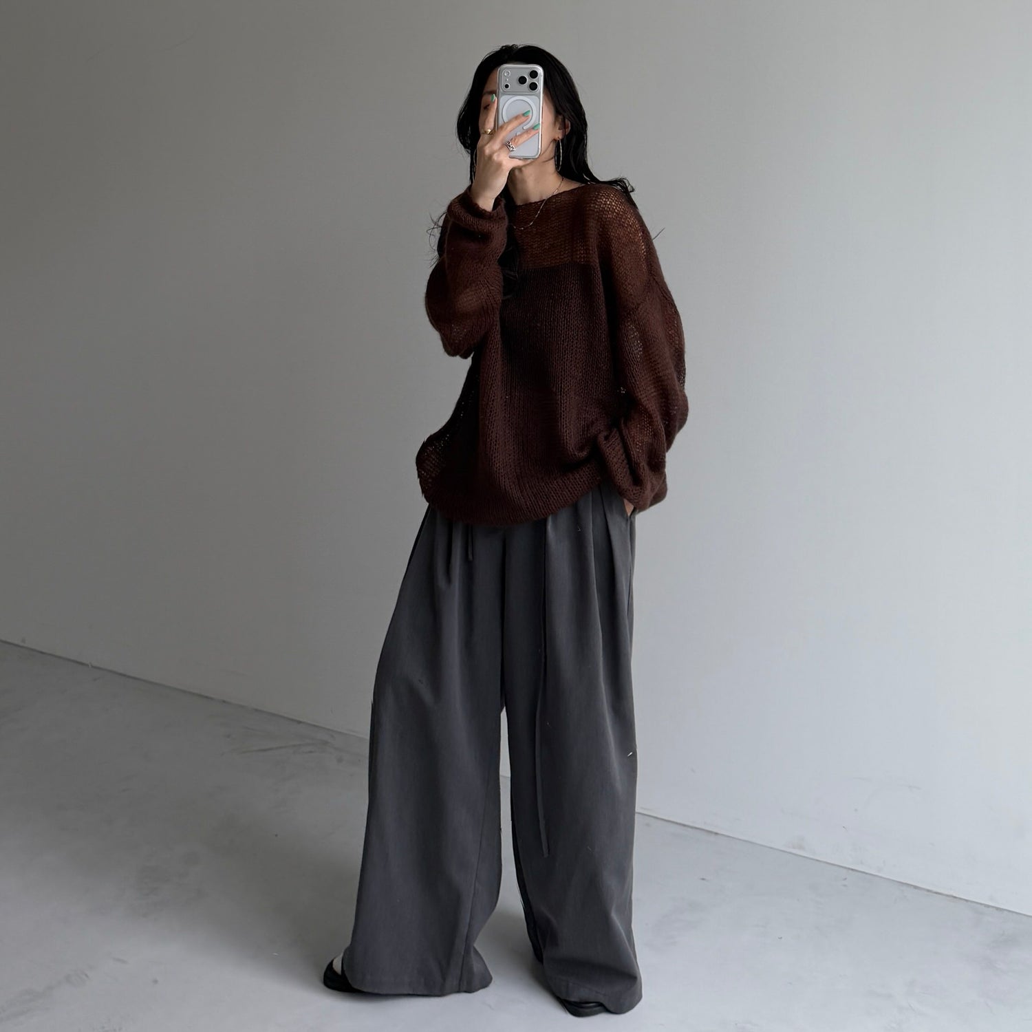 cinnamon mesh knit / brown