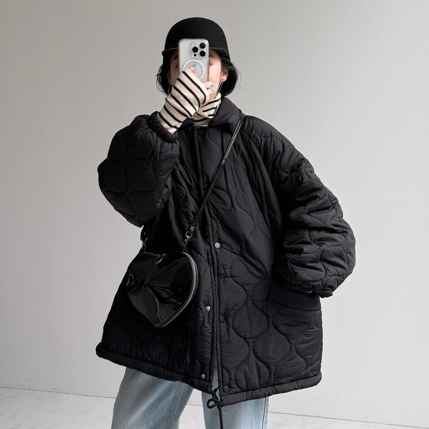 WATA AME quilting jacket / black