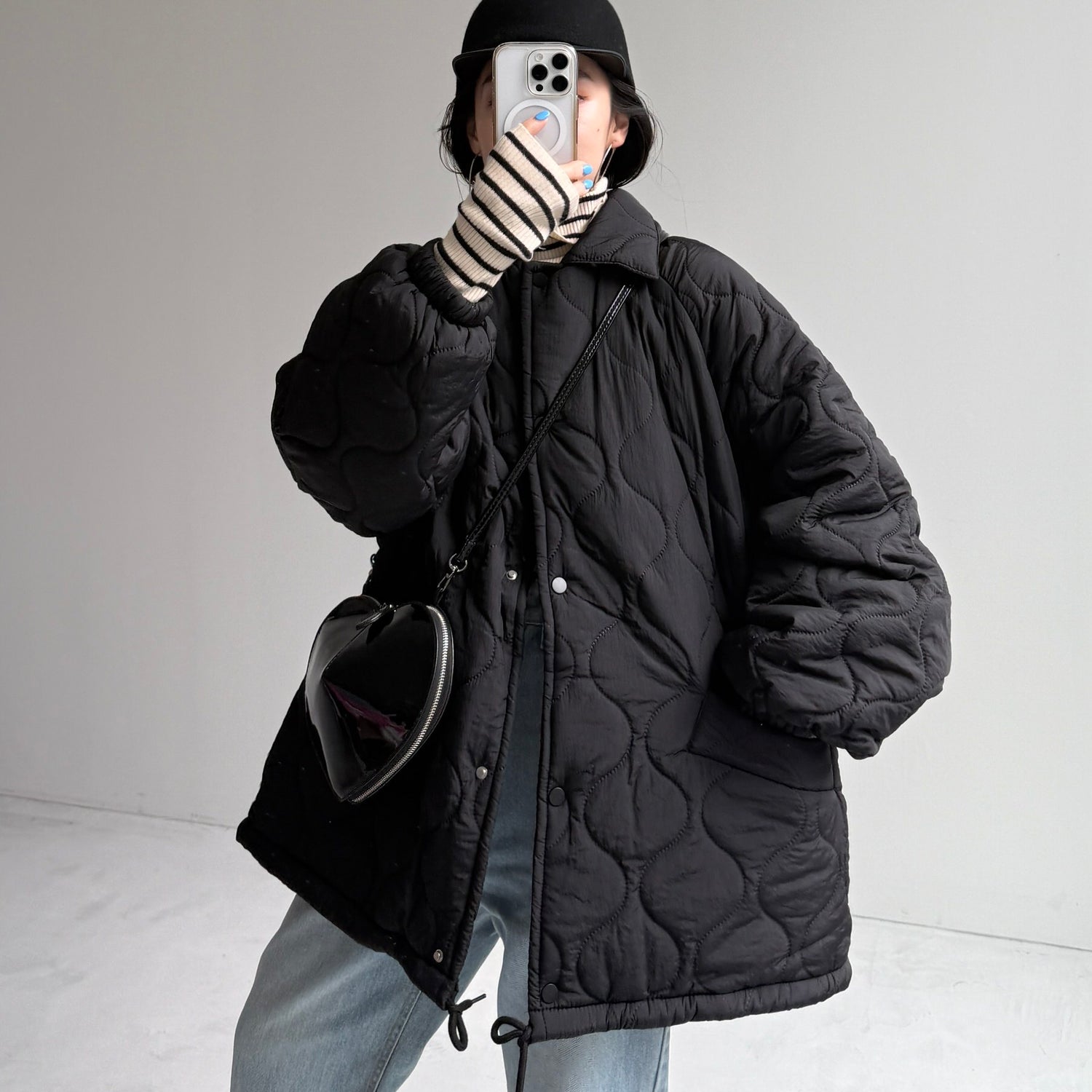 WATA AME quilting jacket / black