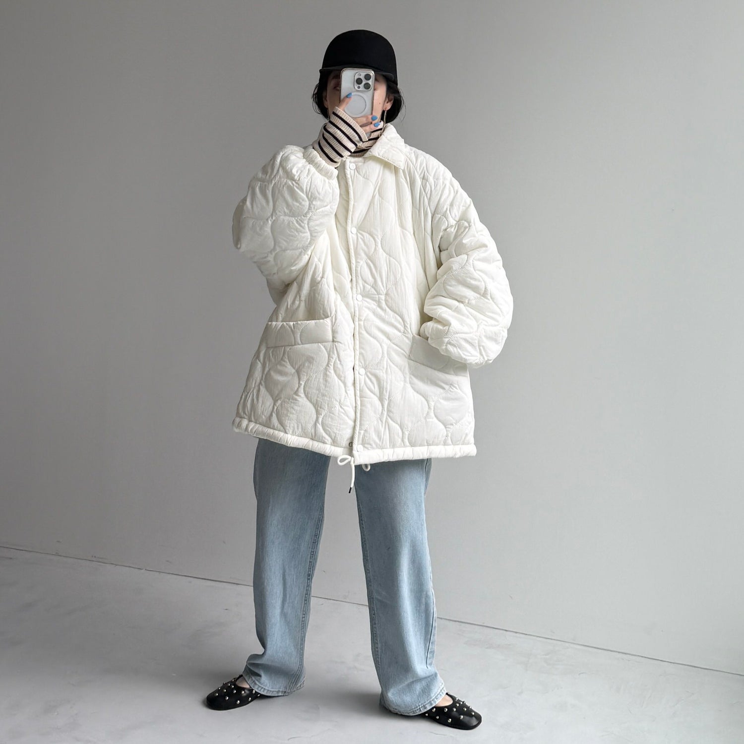 WATA AME quilting jacket / ivory