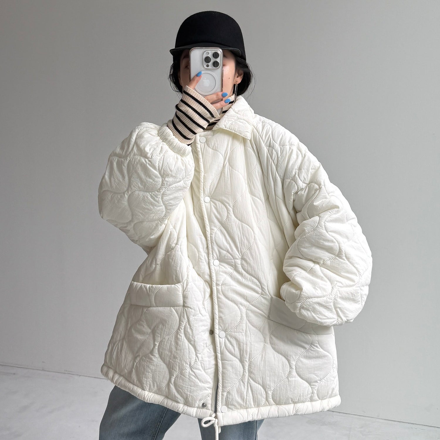 WATA AME quilting jacket / ivory