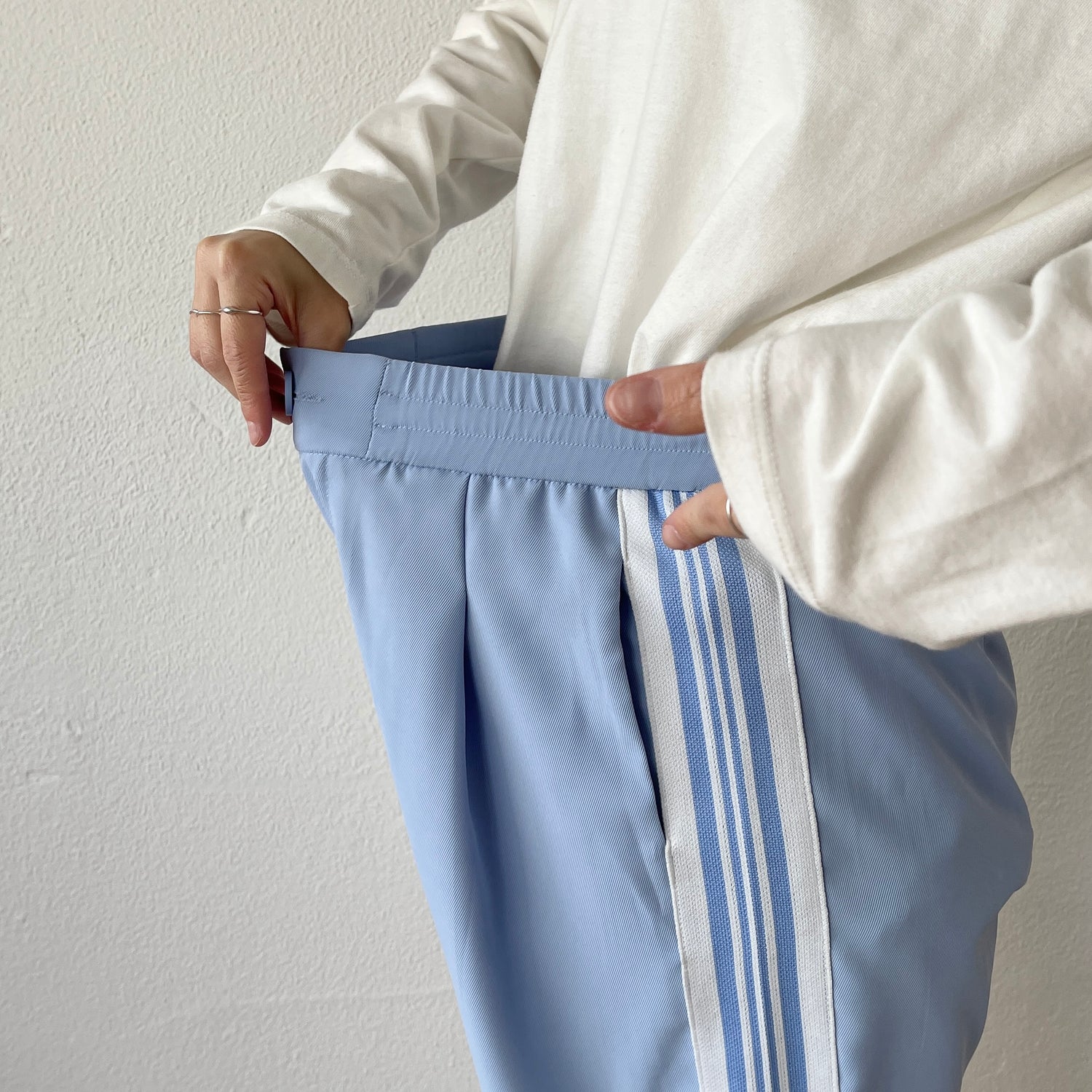 side line track pants / brown