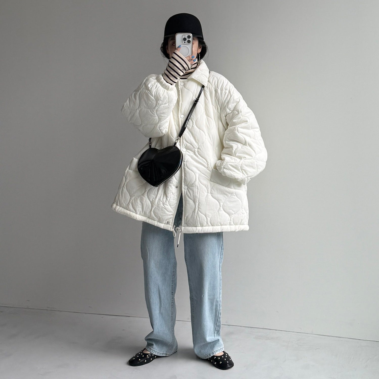 WATA AME quilting jacket / ivory