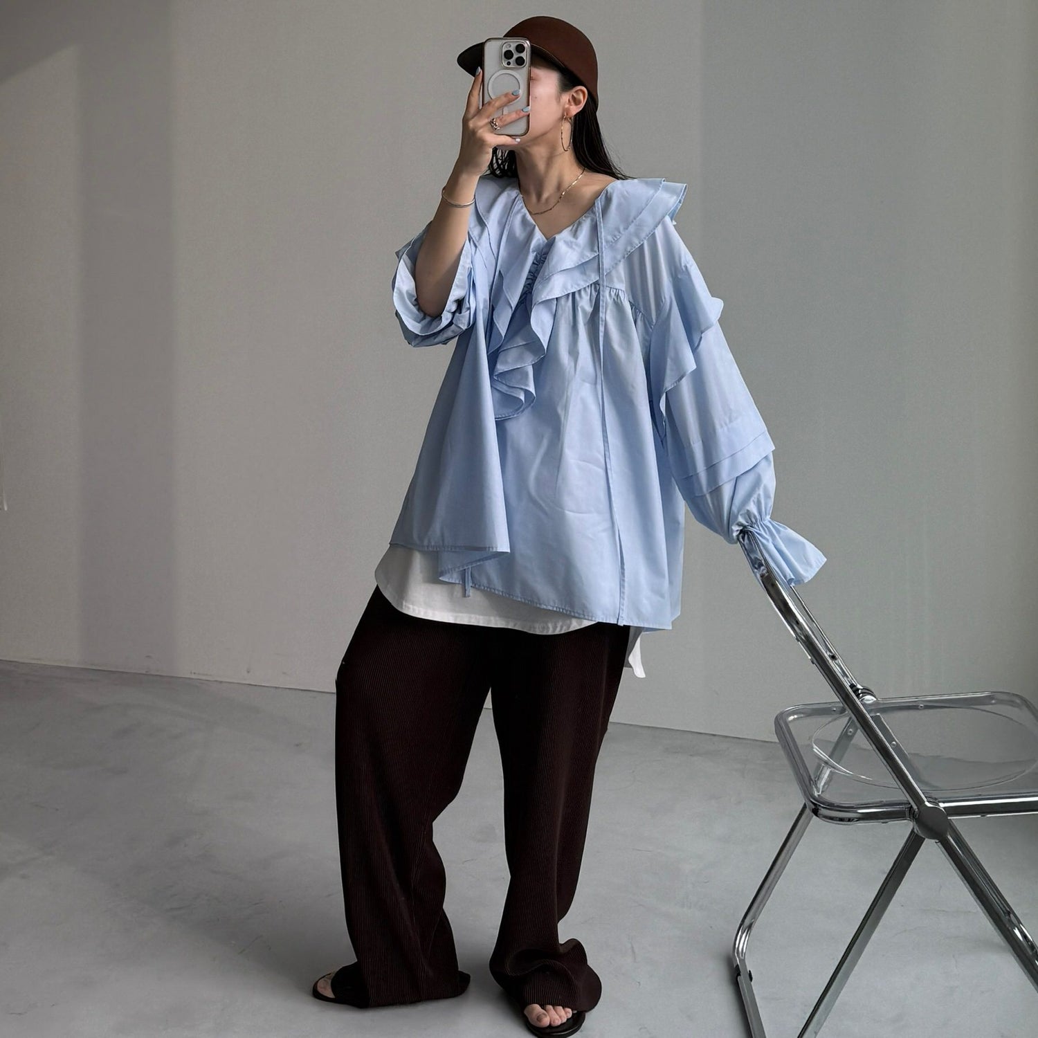 【公式サイト限定カラー】daily daily super stretch pleats wide pants / brown