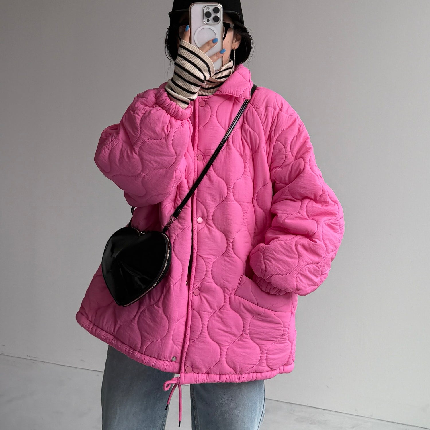 WATA AME quilting jacket / pink