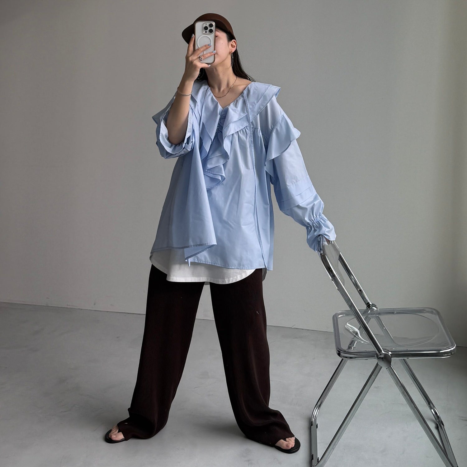 【公式サイト限定カラー】daily daily super stretch pleats wide pants / brown