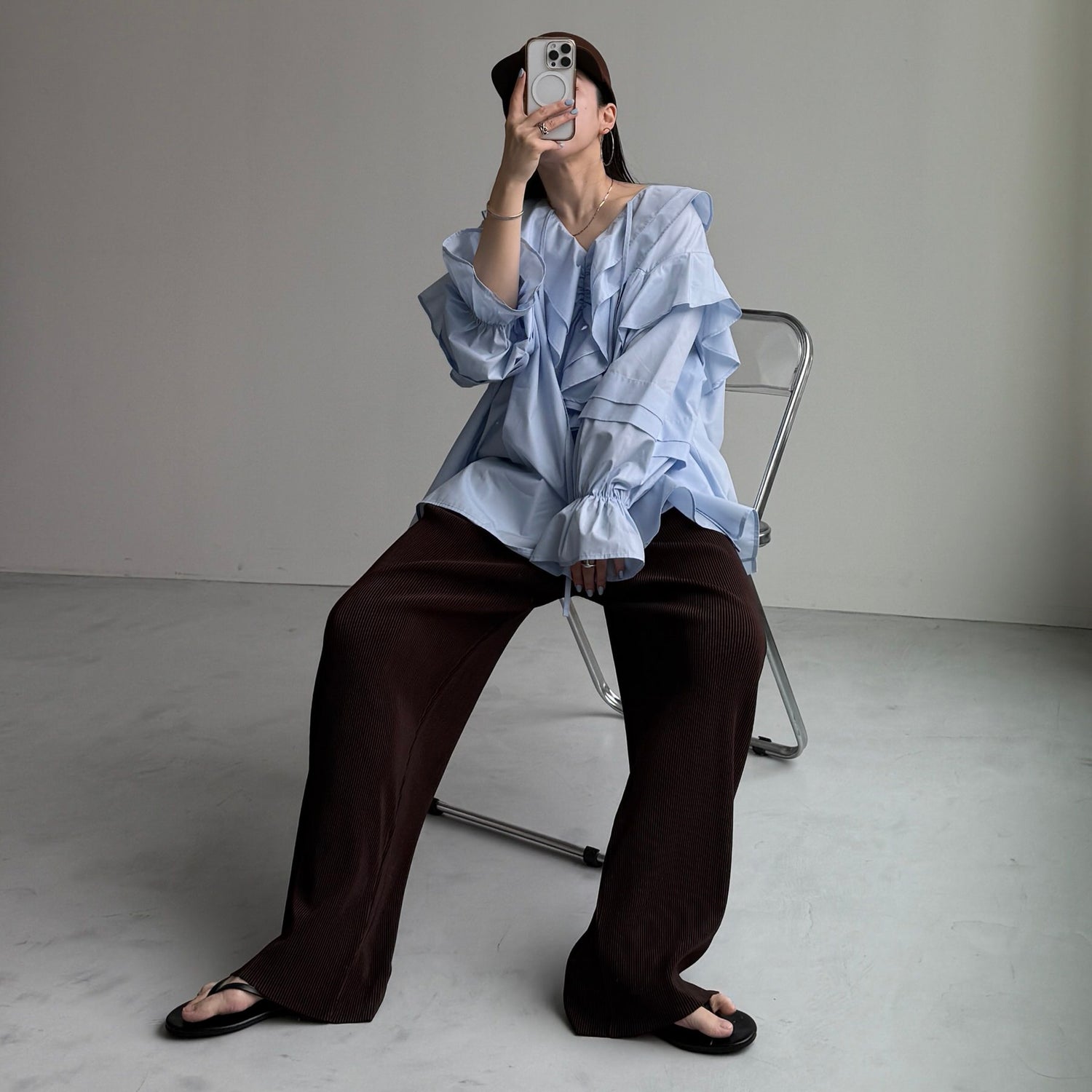 【公式サイト限定カラー】daily daily super stretch pleats wide pants / brown