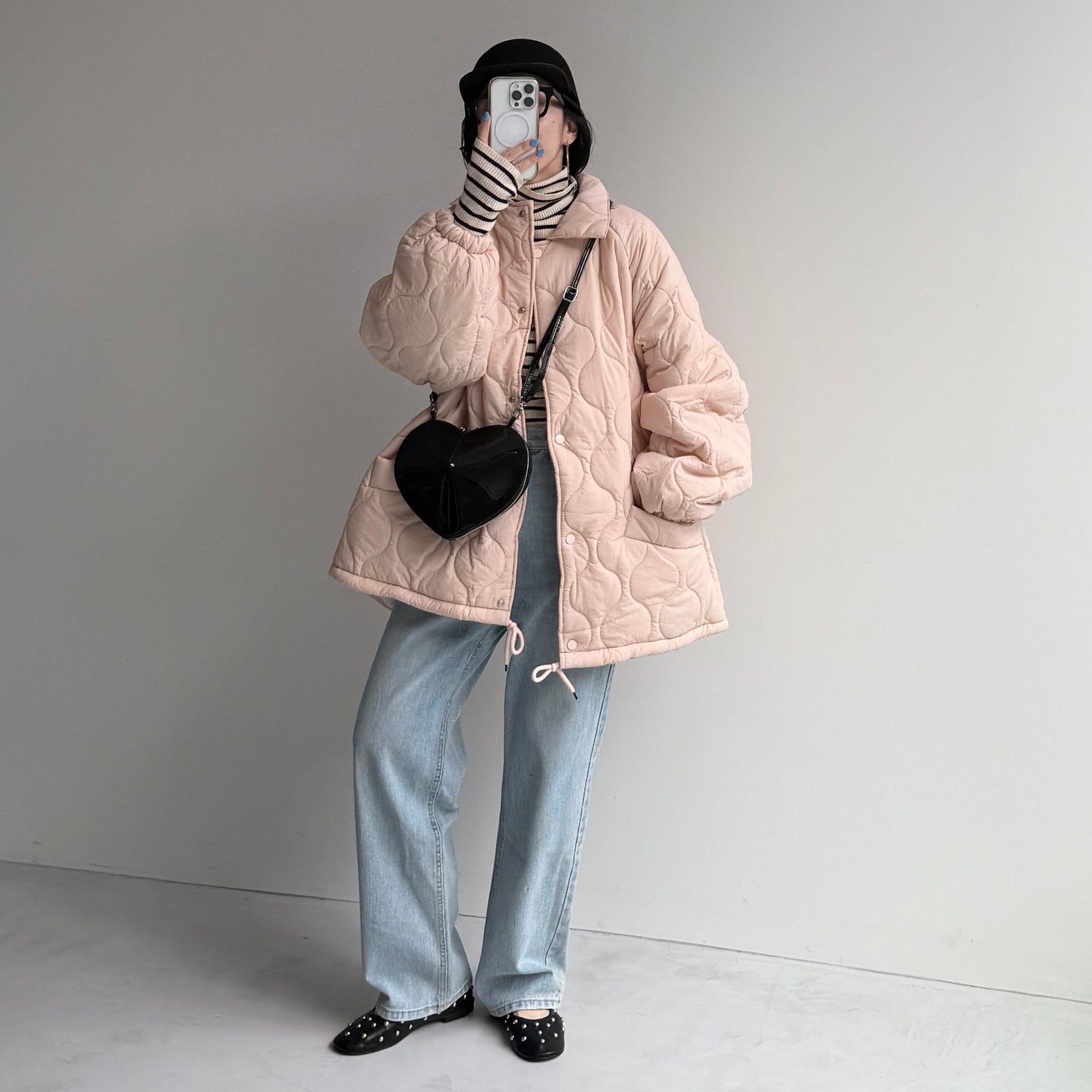 WATA AME quilting jacket / baby pink