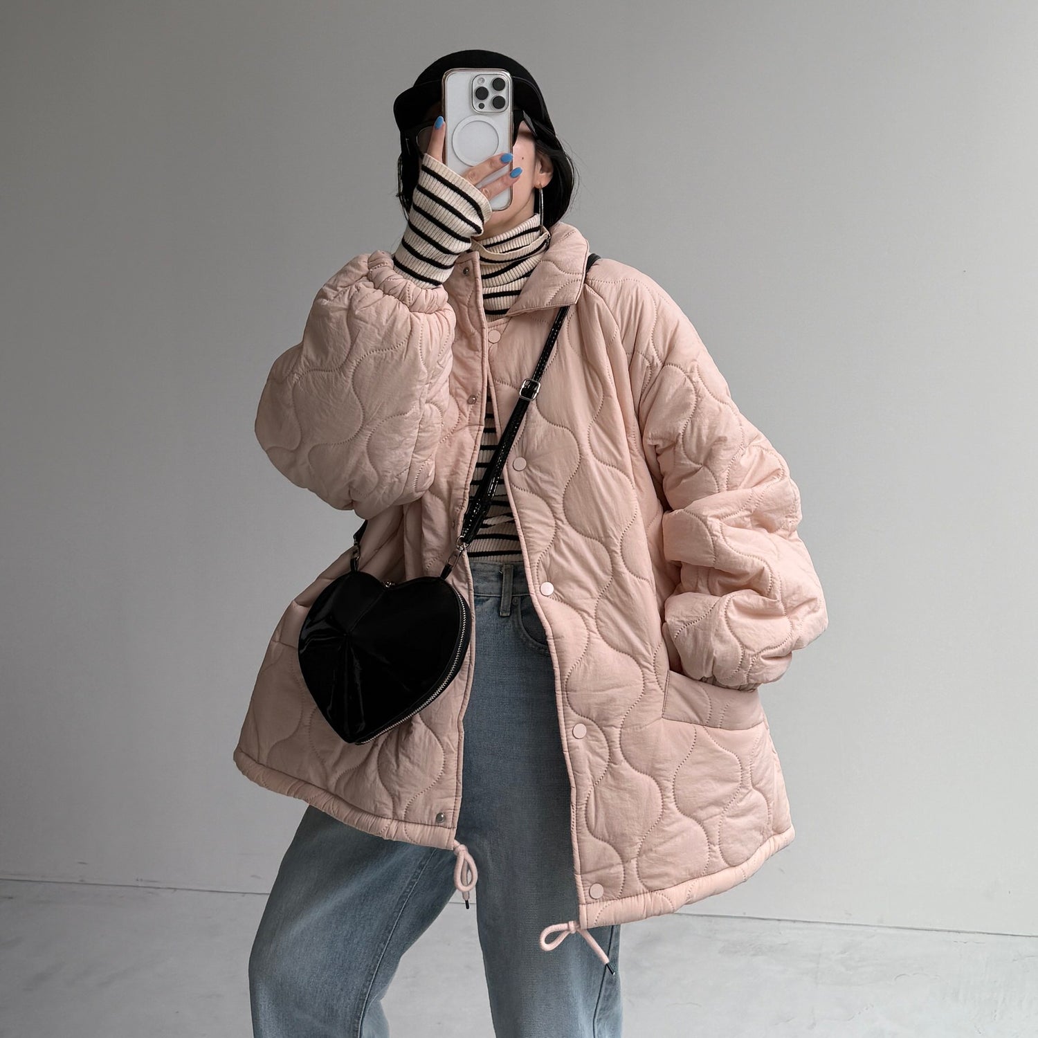 WATA AME quilting jacket / baby pink