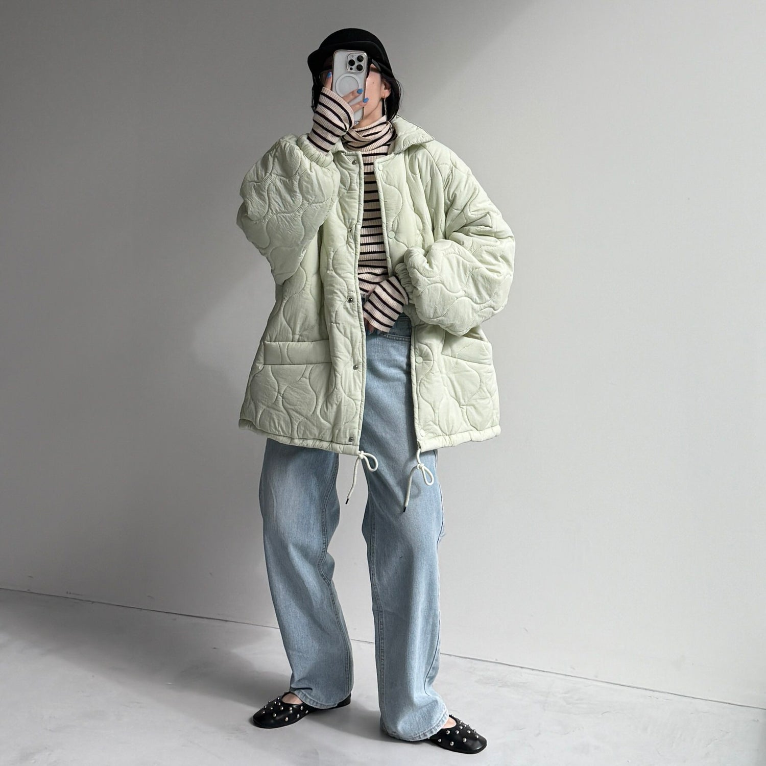 WATA AME quilting jacket / green