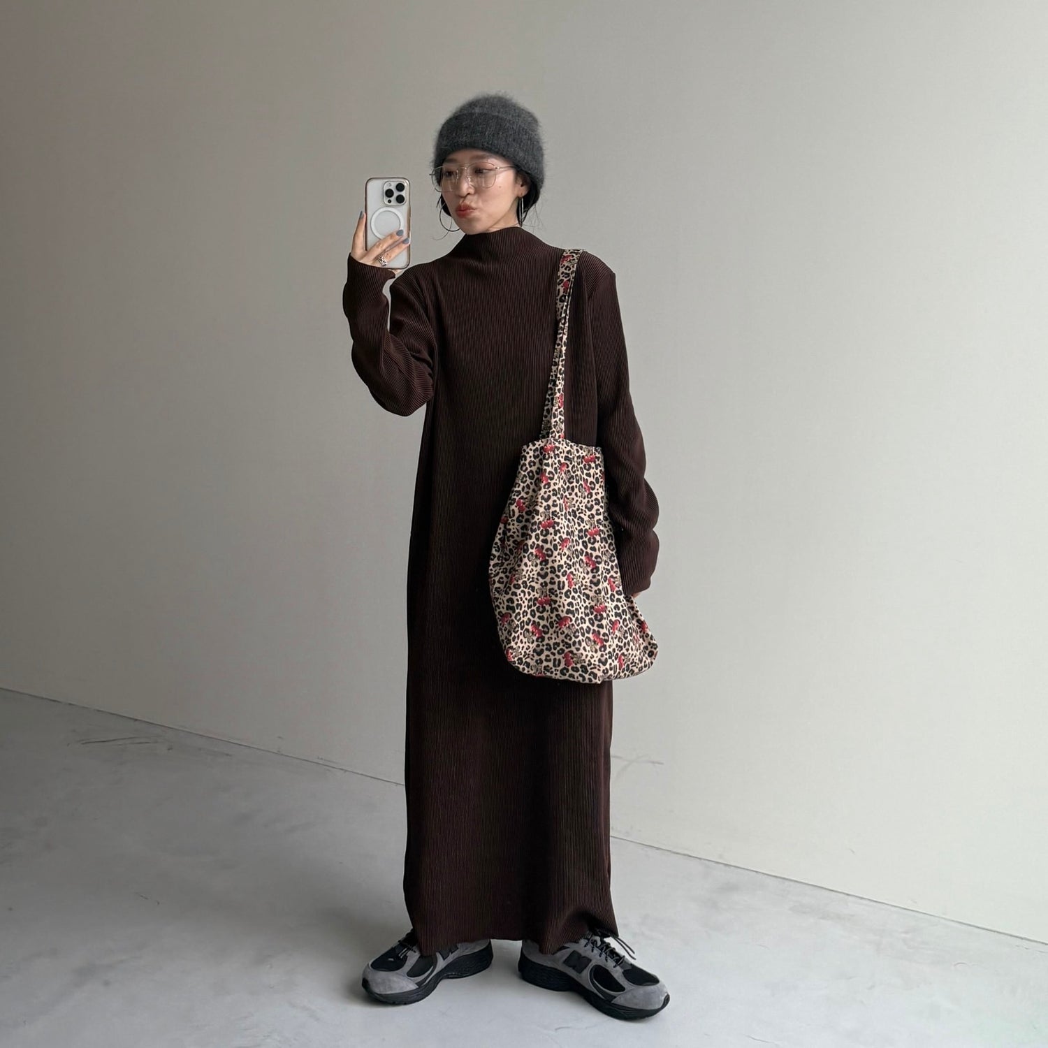 daily daily super stretch pleats one piece / brown [FREE or LONG]