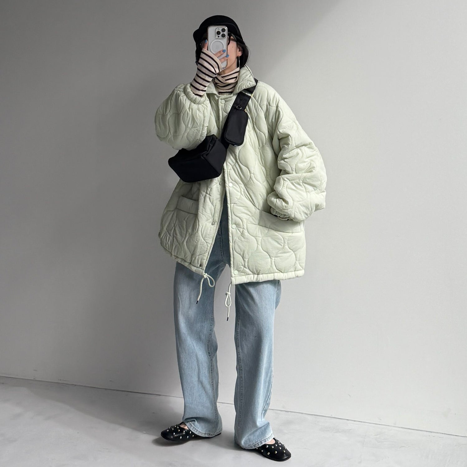 WATA AME quilting jacket / green