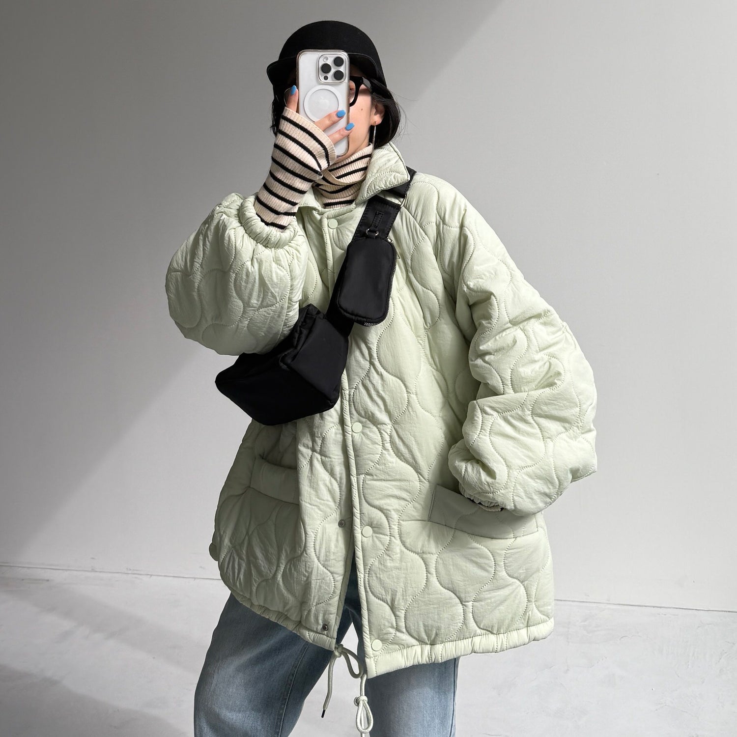 WATA AME quilting jacket / green