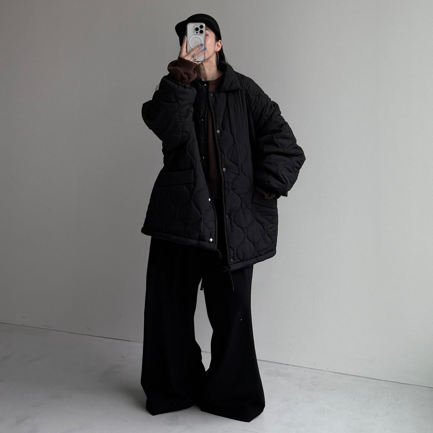 WATA AME quilting jacket / black