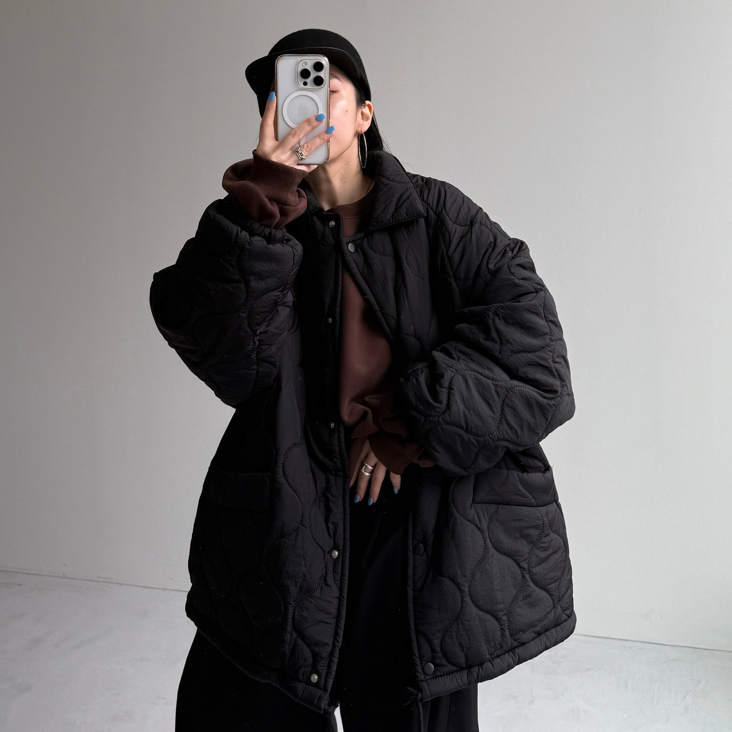 WATA AME quilting jacket / black