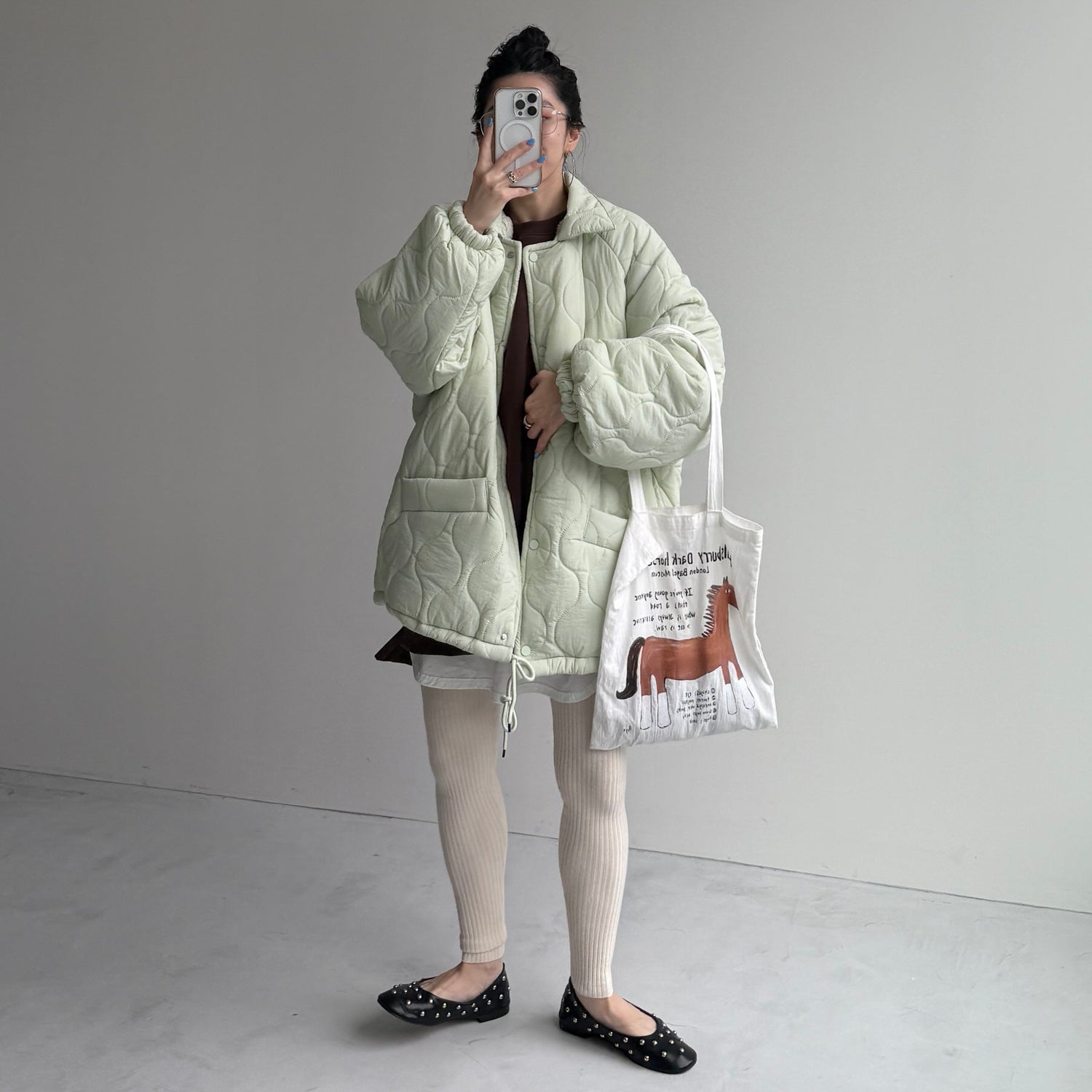 WATA AME quilting jacket / green