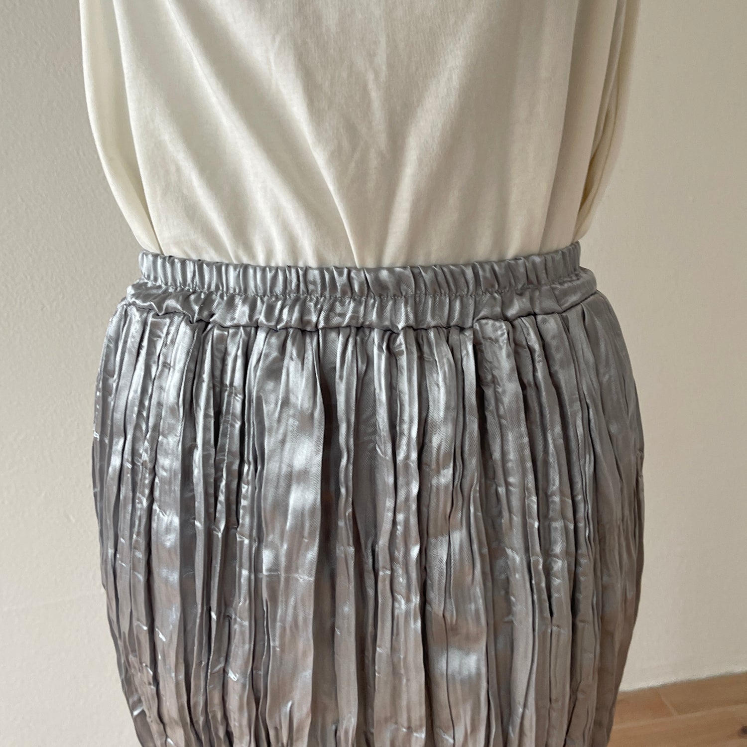 daily daily metallic washer skirt / silver