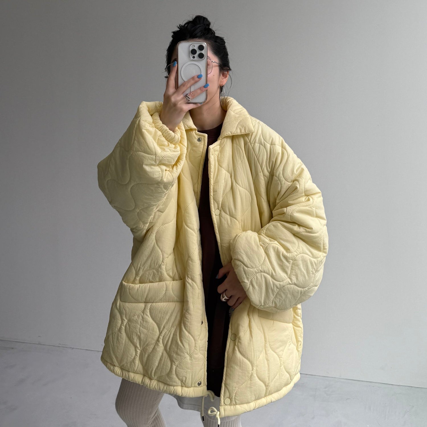WATA AME quilting jacket / light yellow