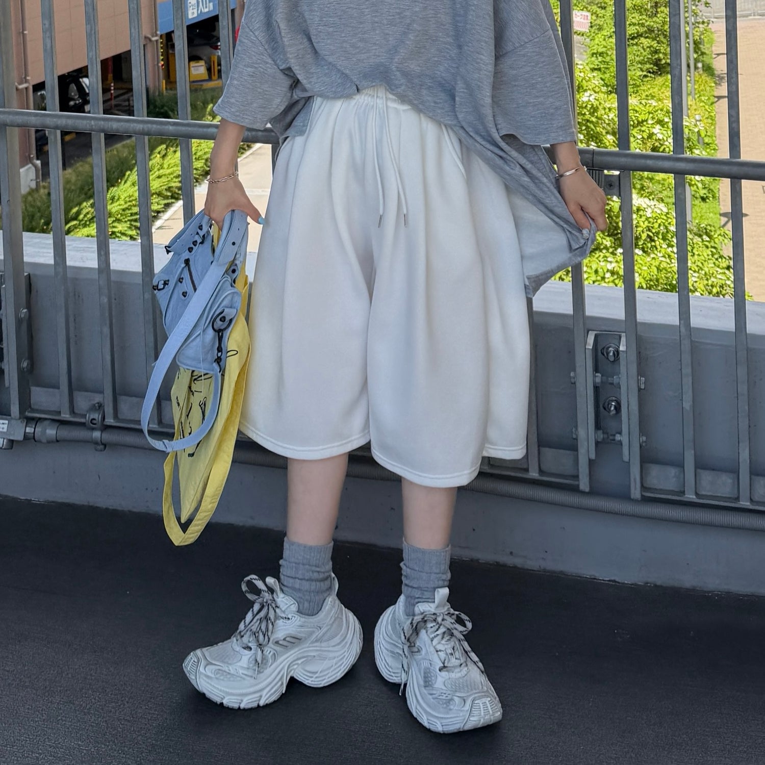 【選べるタイプ】super loose sweat half pants / ivory