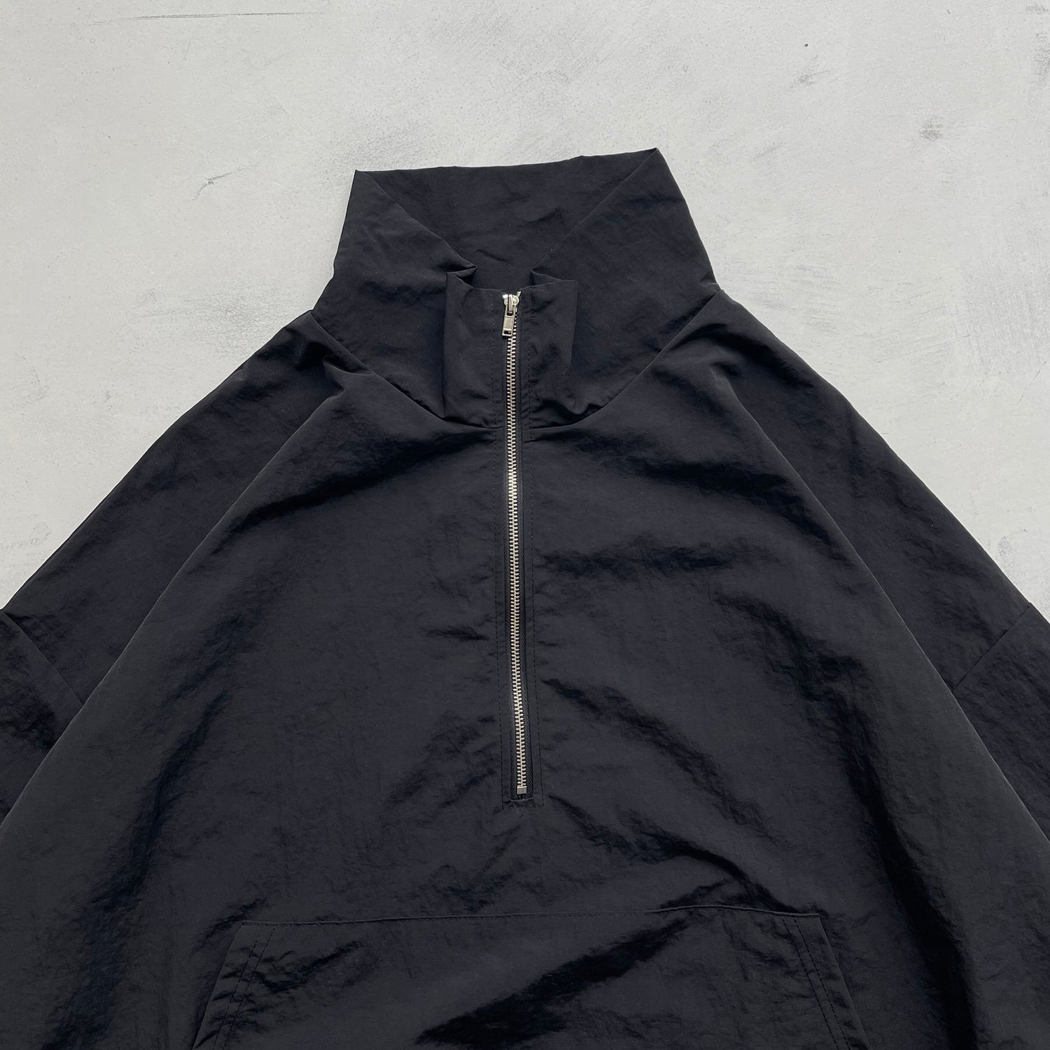【2点SET】half zip nylon set up / black