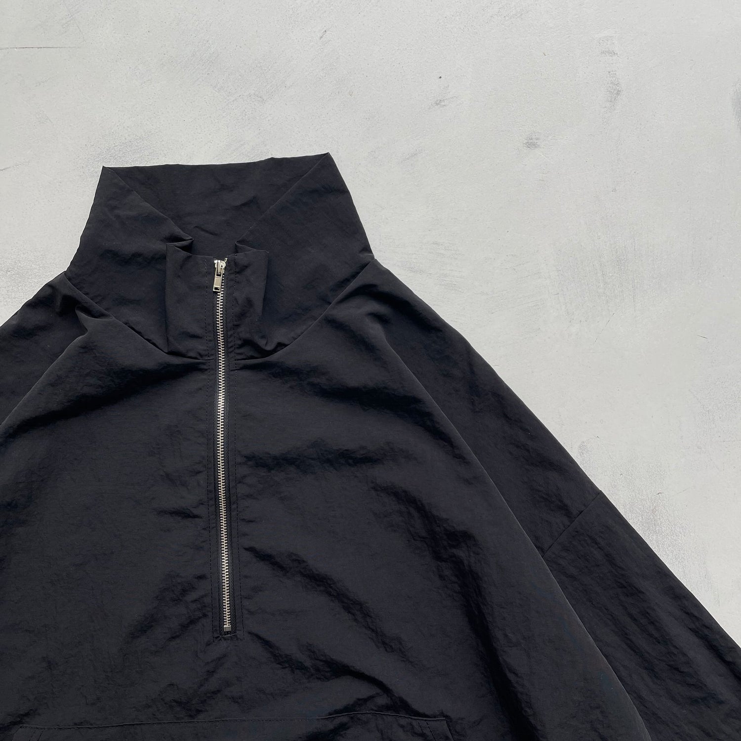 【2点SET】half zip nylon set up / black