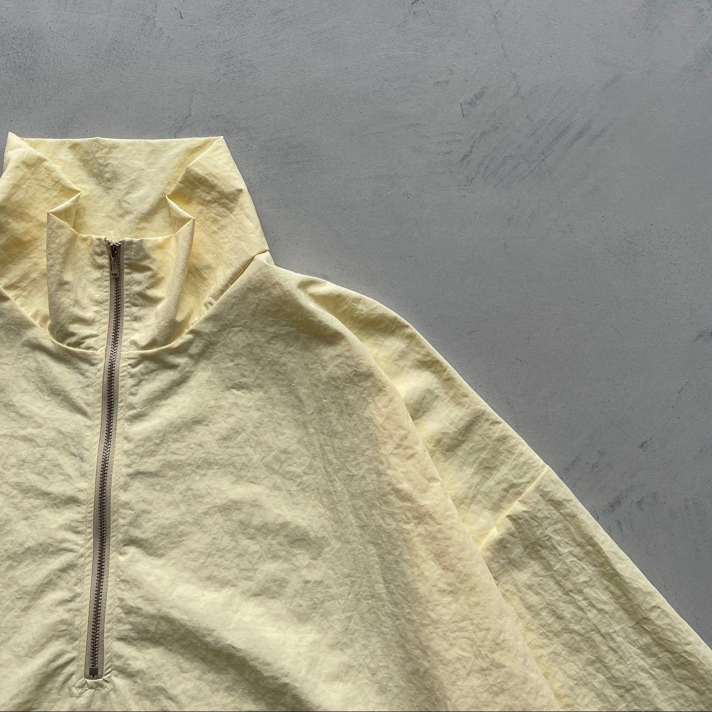 【2点SET】half zip nylon set up / light yellow