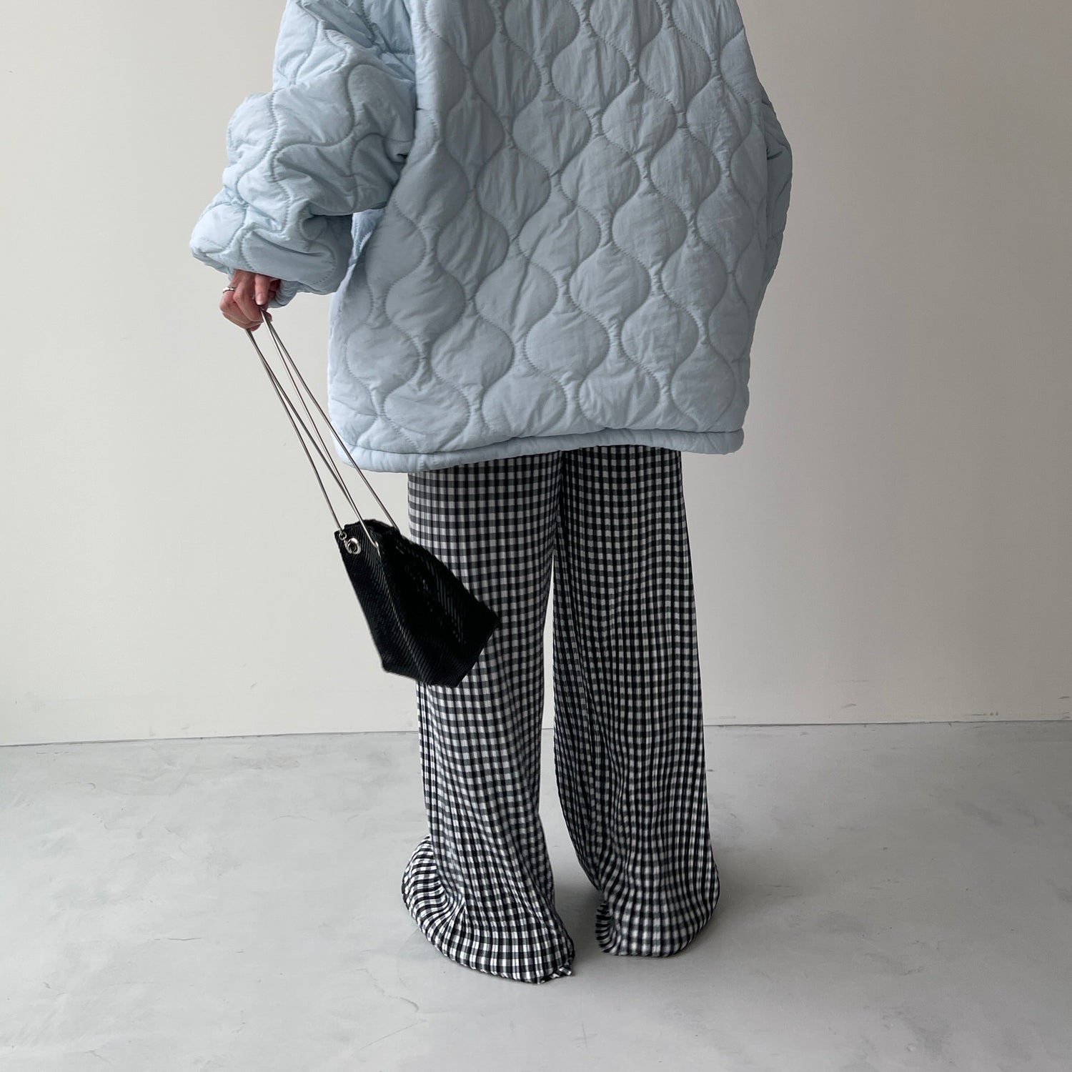 24h CHECK PANTS / black