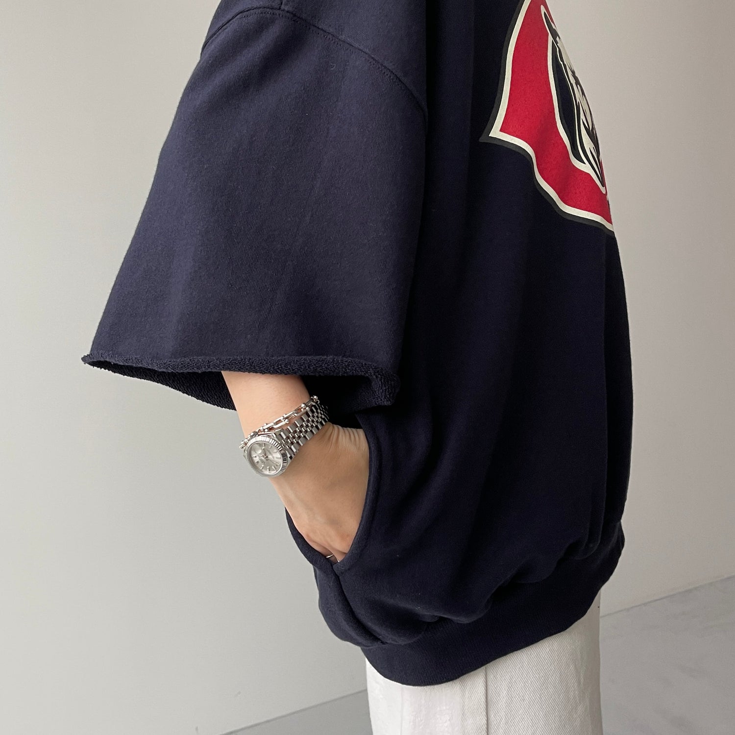 "KUMA" half sleeve sweat / navy