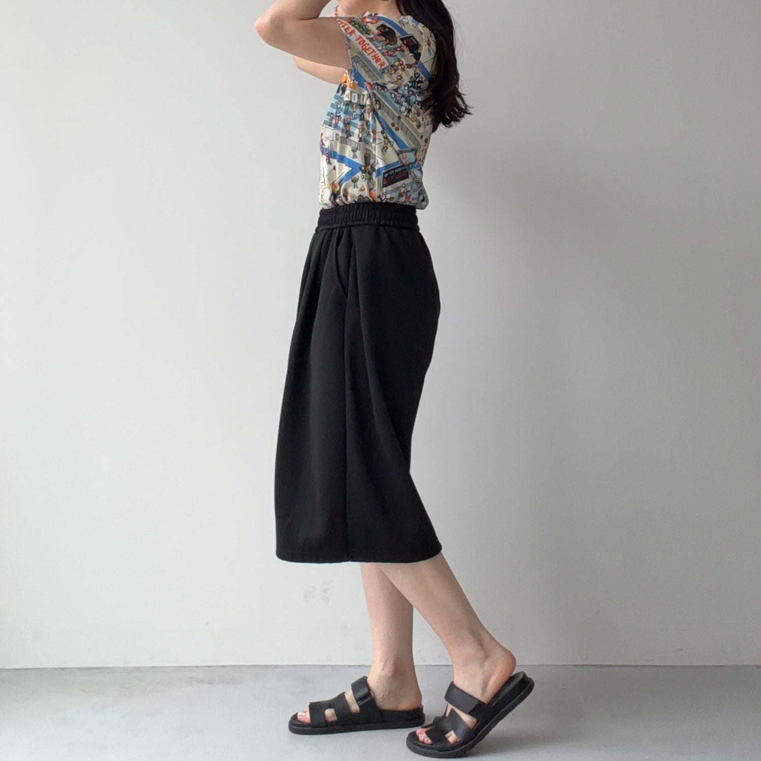 【選べるタイプ】super loose sweat half pants / brown