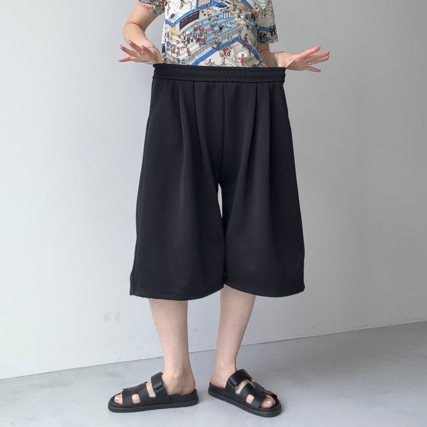 【選べるタイプ】super loose sweat half pants / ivory
