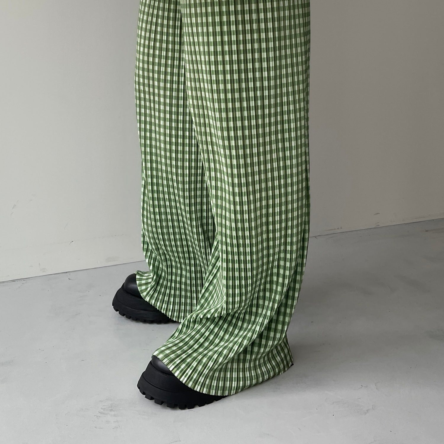 24h CHECK PANTS / green