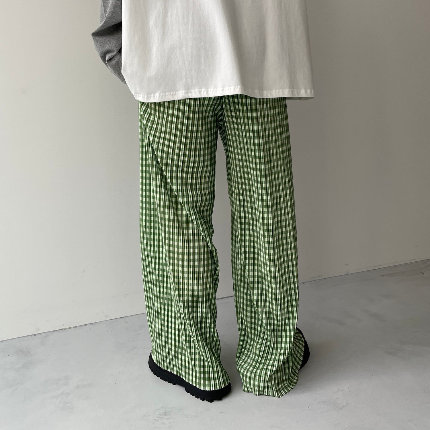 24h CHECK PANTS / green