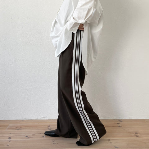 side line track pants / brown （サイドライントラックパンツ 