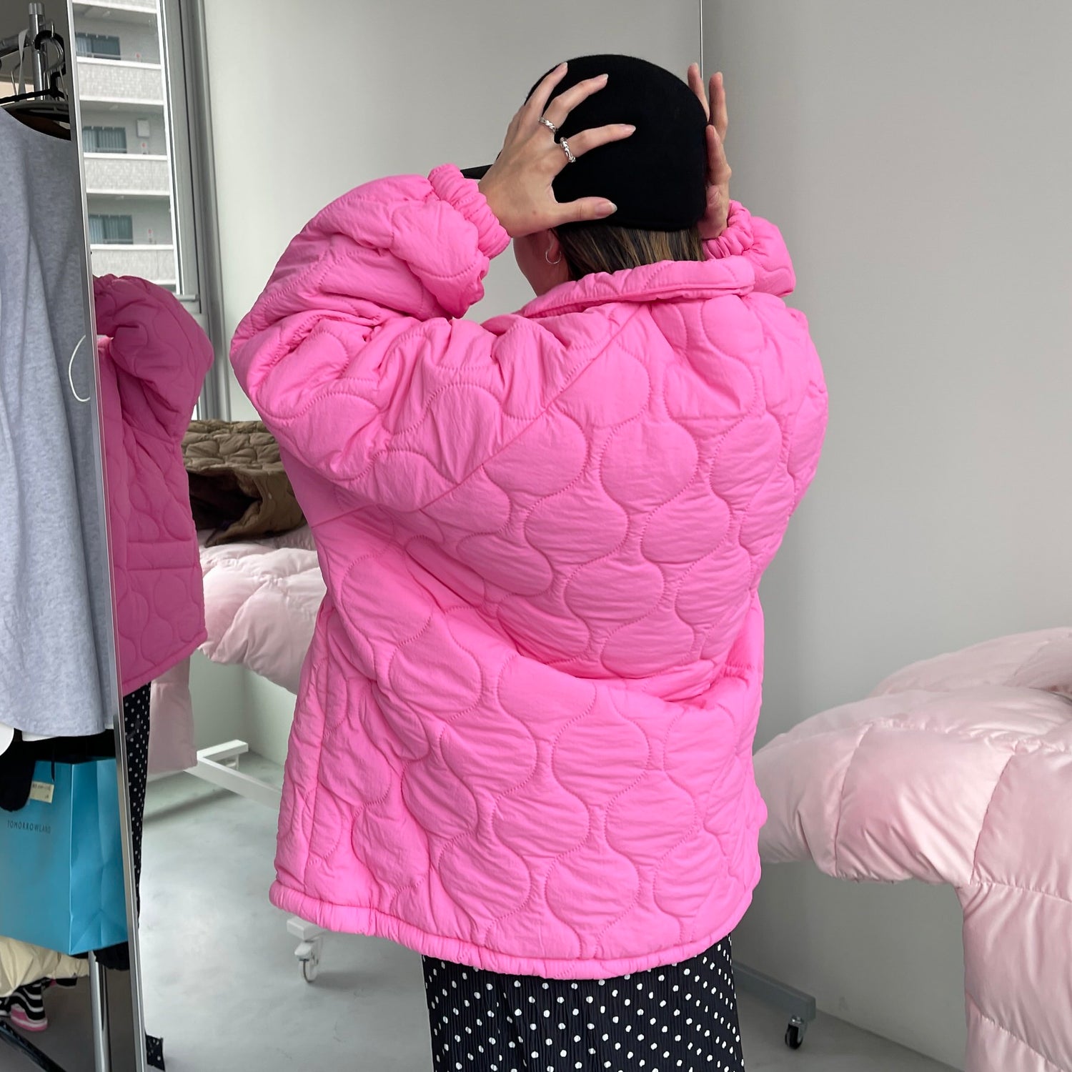 WATA AME quilting jacket / pink
