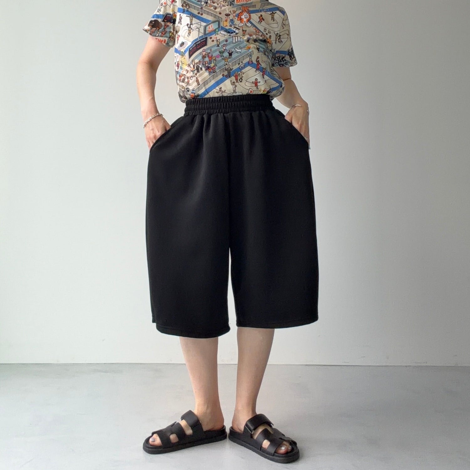 【選べるタイプ】super loose sweat half pants / ivory