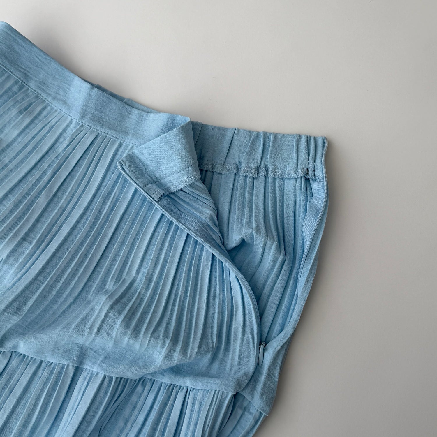 【SAMPLE】gather pleats skirt / light blue