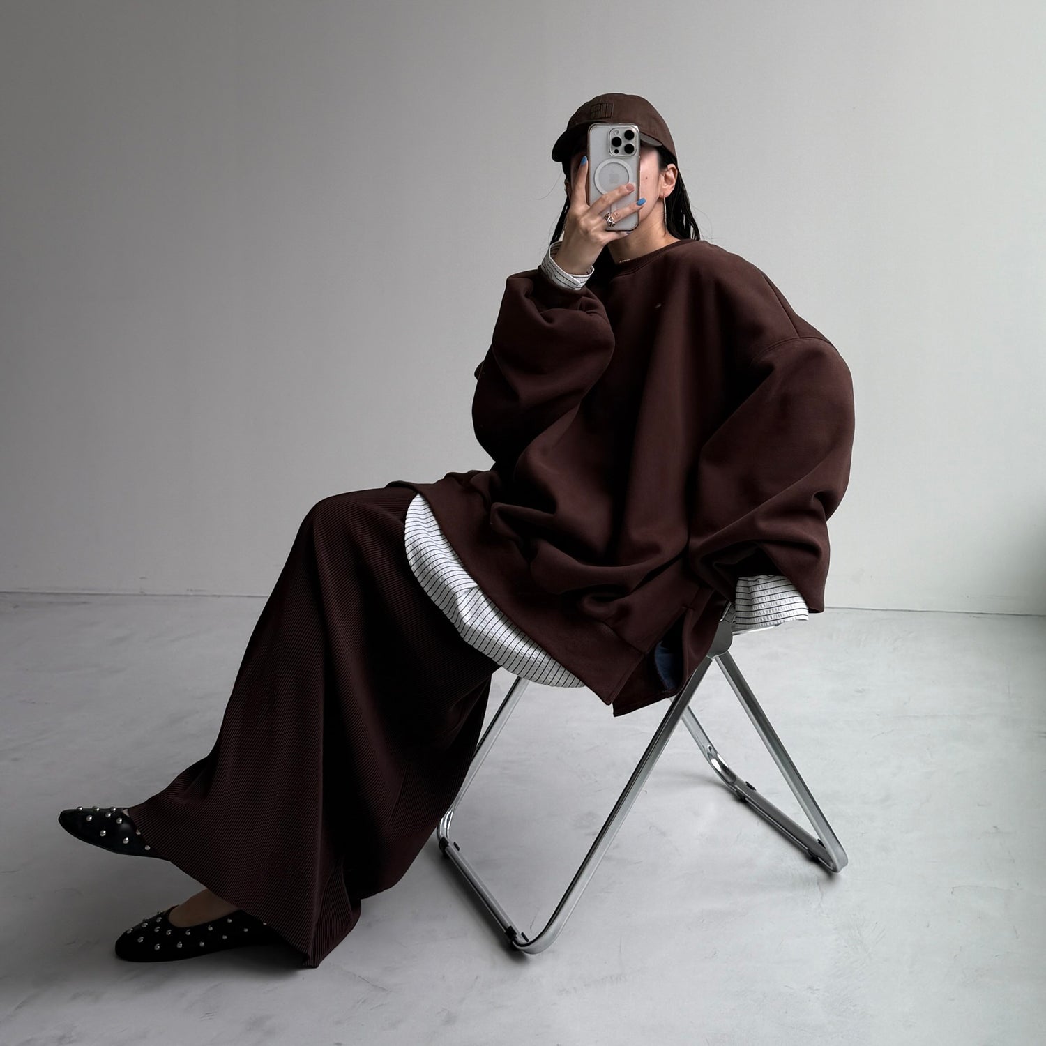 【公式サイト限定カラー】daily daily super stretch pleats skirt / brown [FREE or LONG]