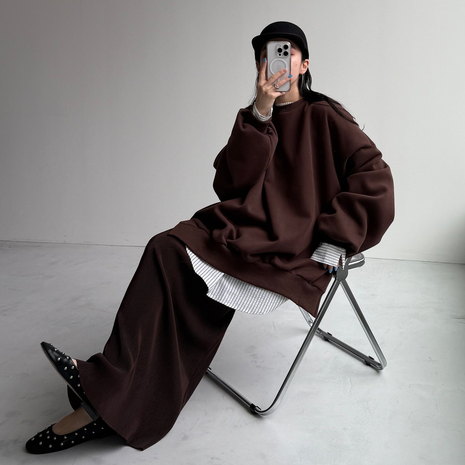 【公式サイト限定カラー】daily daily super stretch pleats skirt / brown [FREE or LONG]