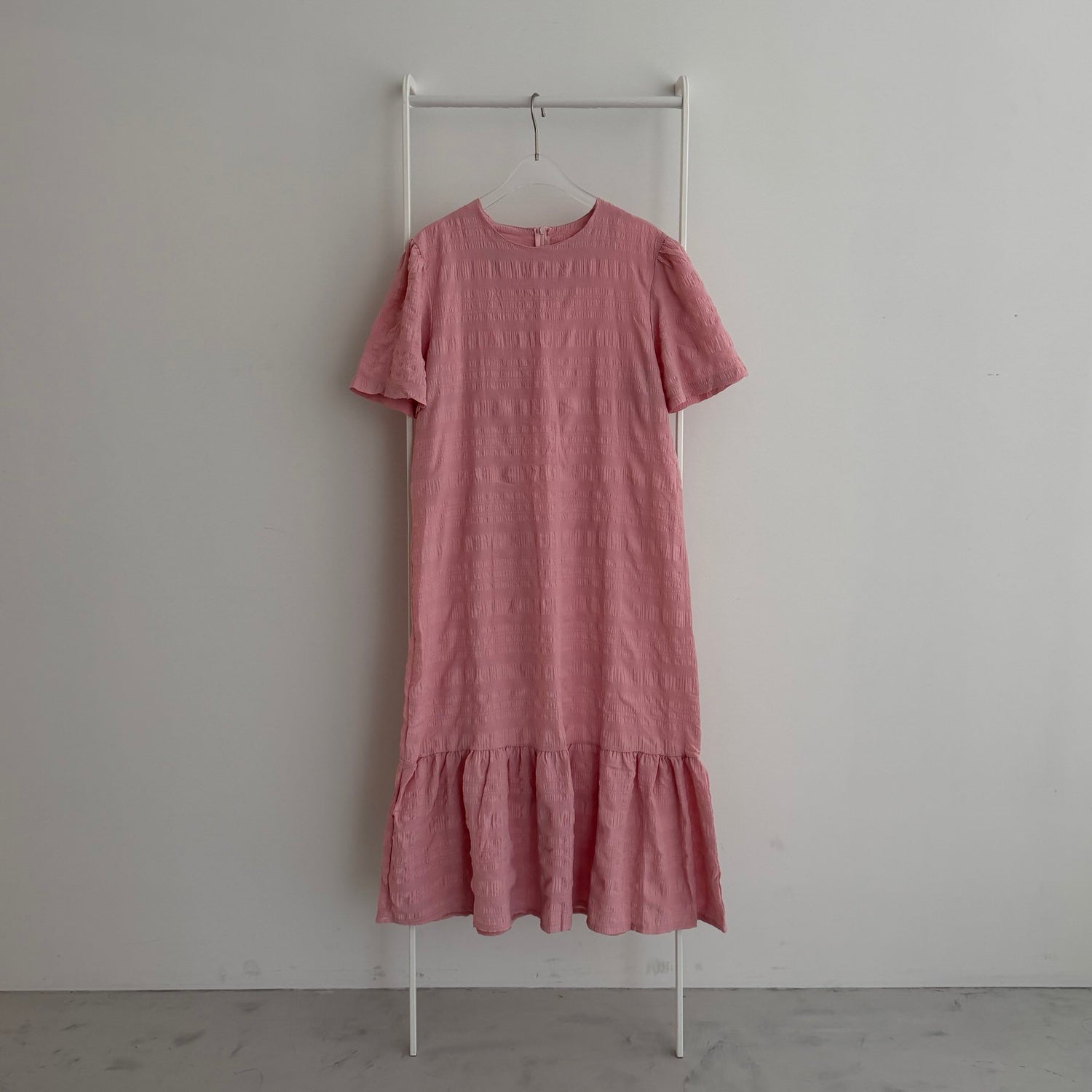【SAMPLE】pokopoko peplum one piece  / pink