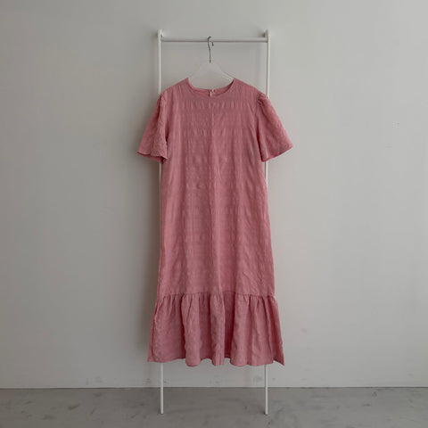 【SAMPLE】pokopoko peplum one piece  / pink