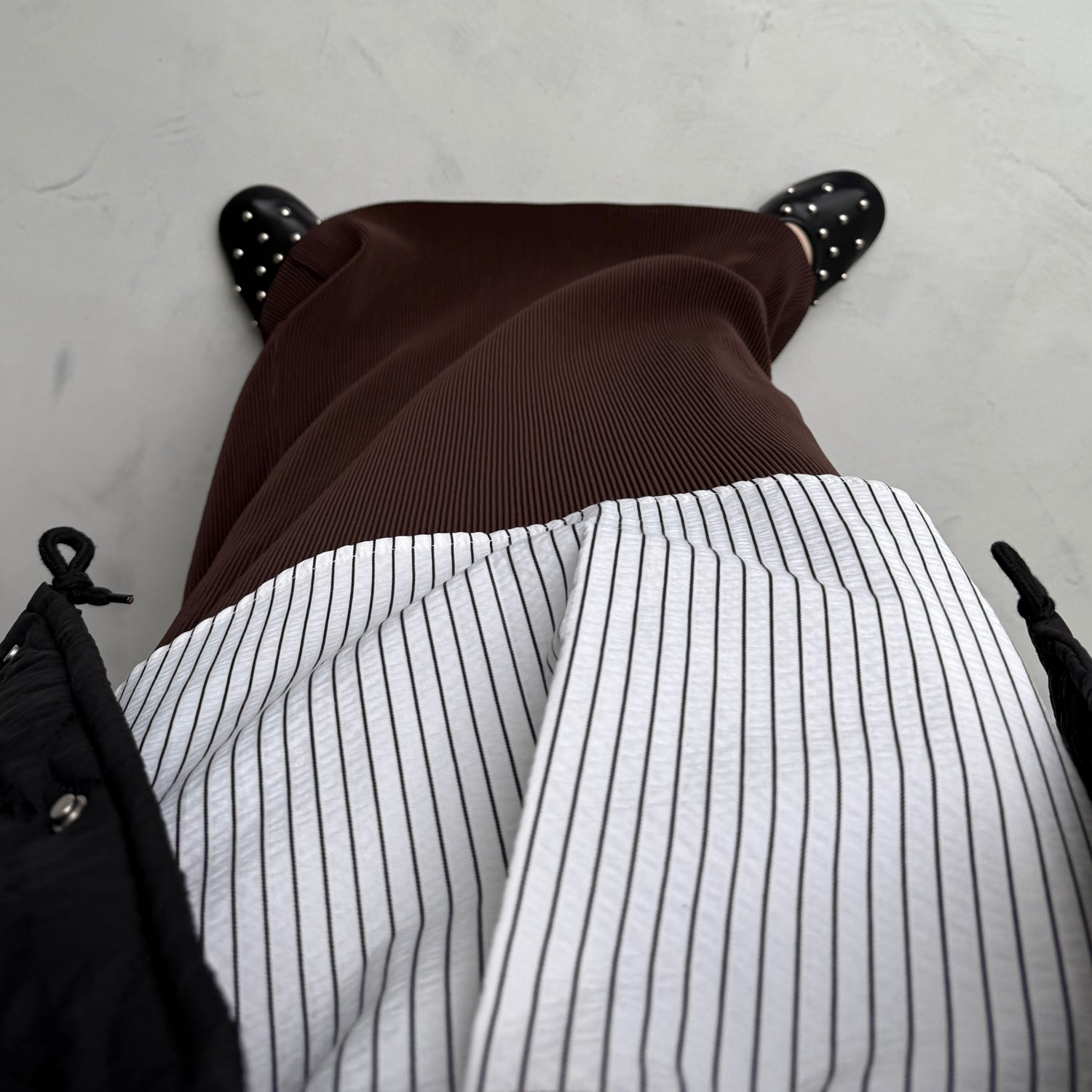 daily daily super stretch pleats one piece / brown [FREE or LONG]