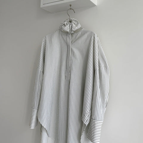 【2点SET】pouch chouchou × over size no collar seersucker shirt