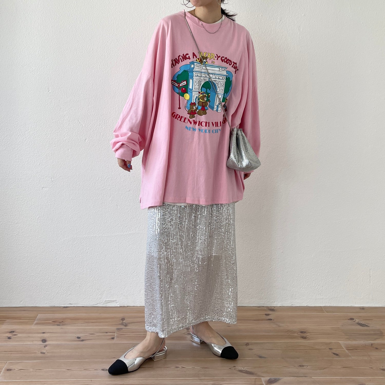 "GIRAGIRA" disco skirt / silver