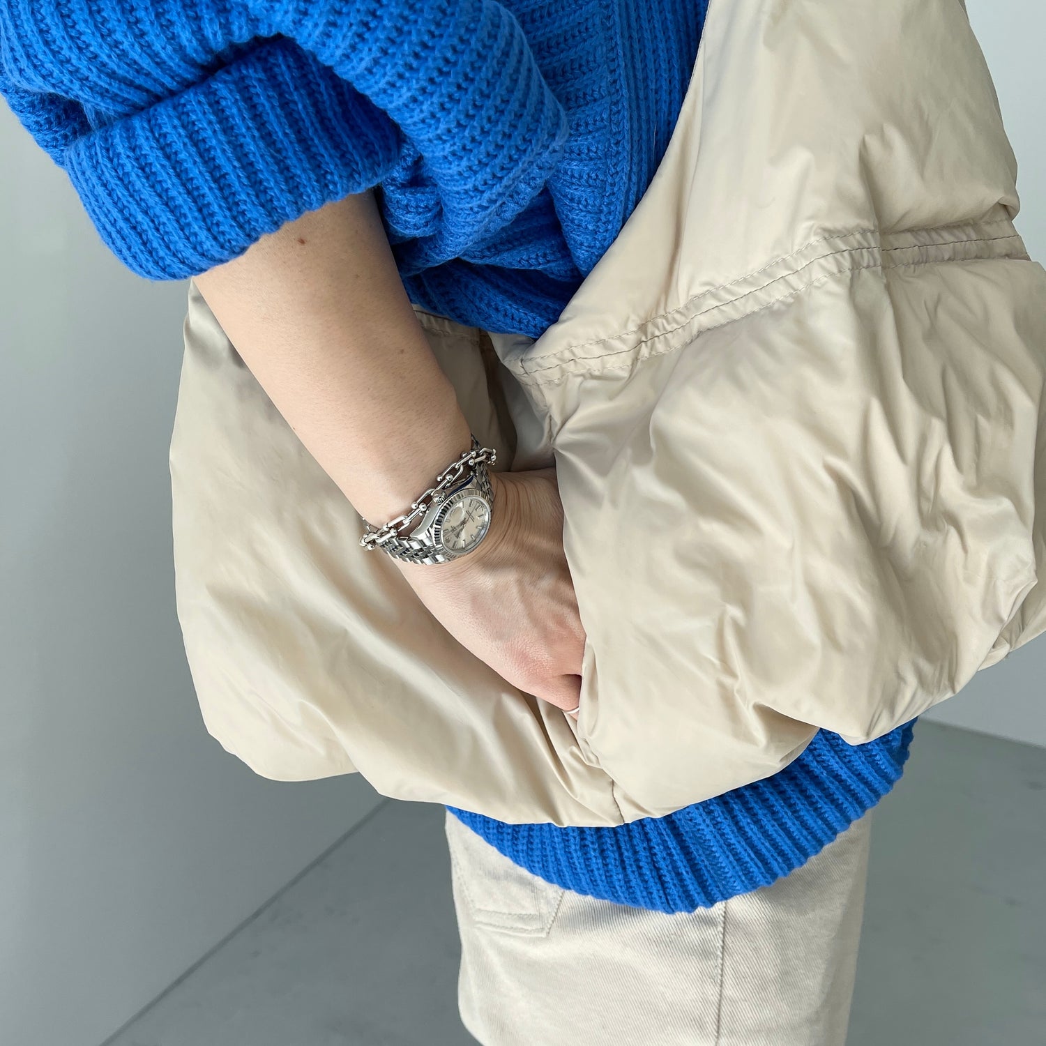 egg down vest / beige