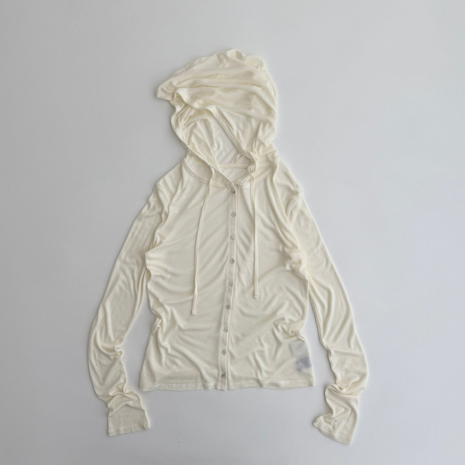 whisper hoodie cardigan / ivory