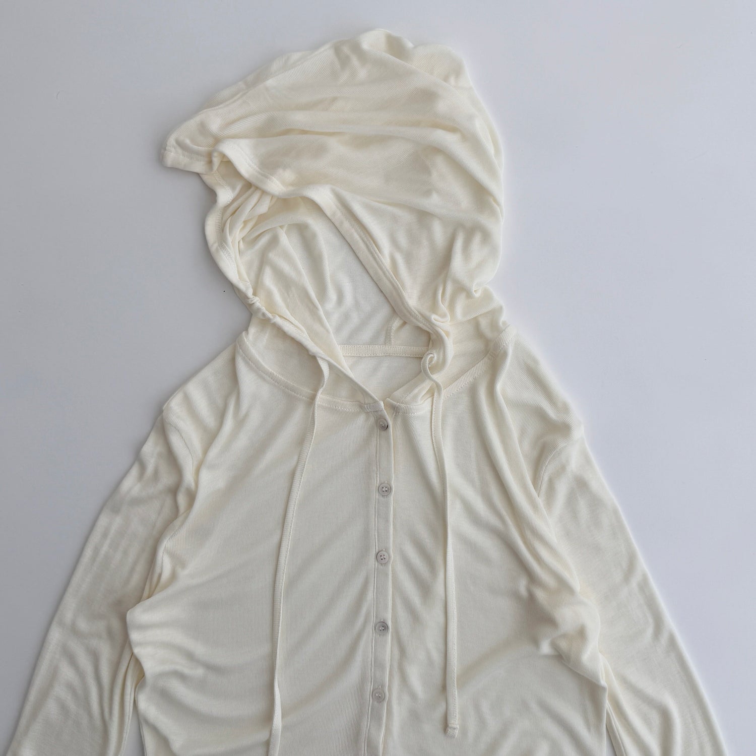 whisper hoodie cardigan / ivory